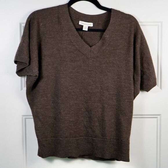 Coldwater Creek Size XS 4 Chocolate‎ Brown Wool Blend V-Neck Sweater - Picture 1 of 6